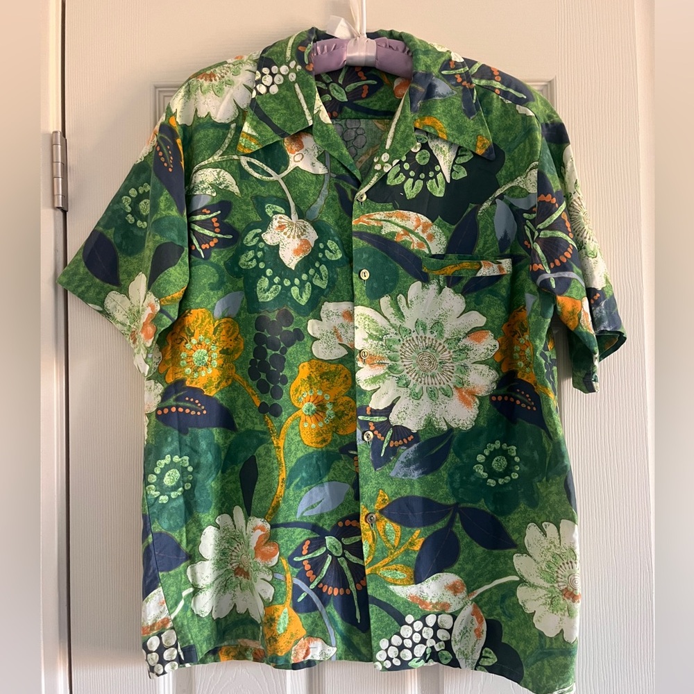 Vintage Barefoot in Paradise Hawaiian Shirt Men Size Large